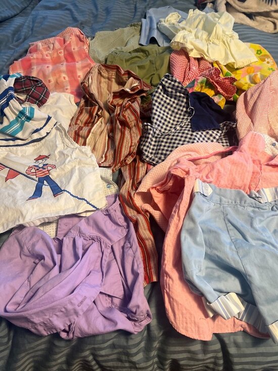 Unknown Other - Vintage Childrens Clothing Lot - Mixed Patterns Colors & Styles   50s 60s  Girls